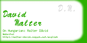 david malter business card